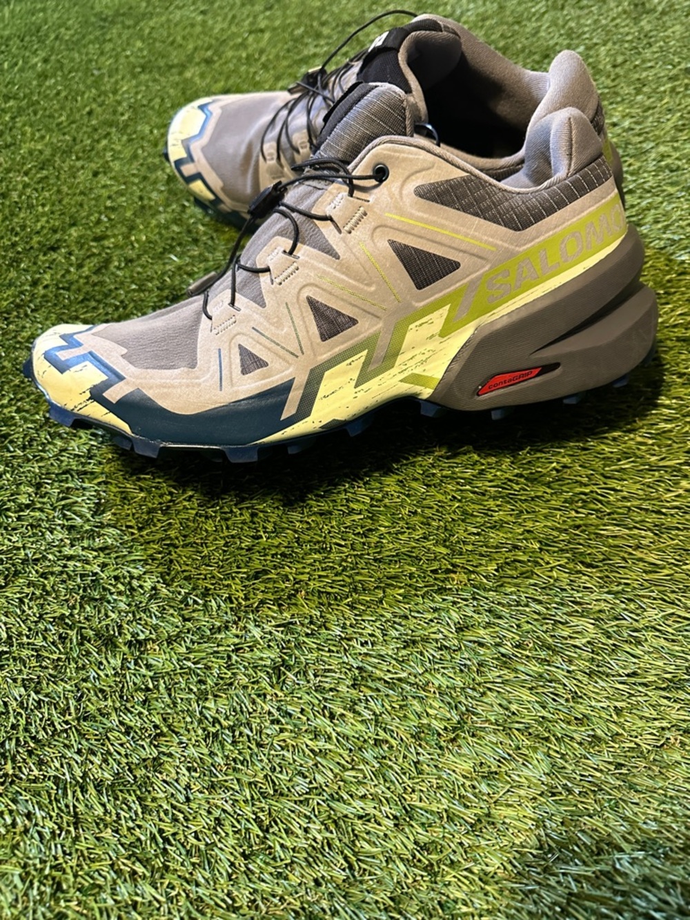 Salomon Speedcross 6 Blue/Lime Green/Grey Size 11.5 US - Picture 6 of 7